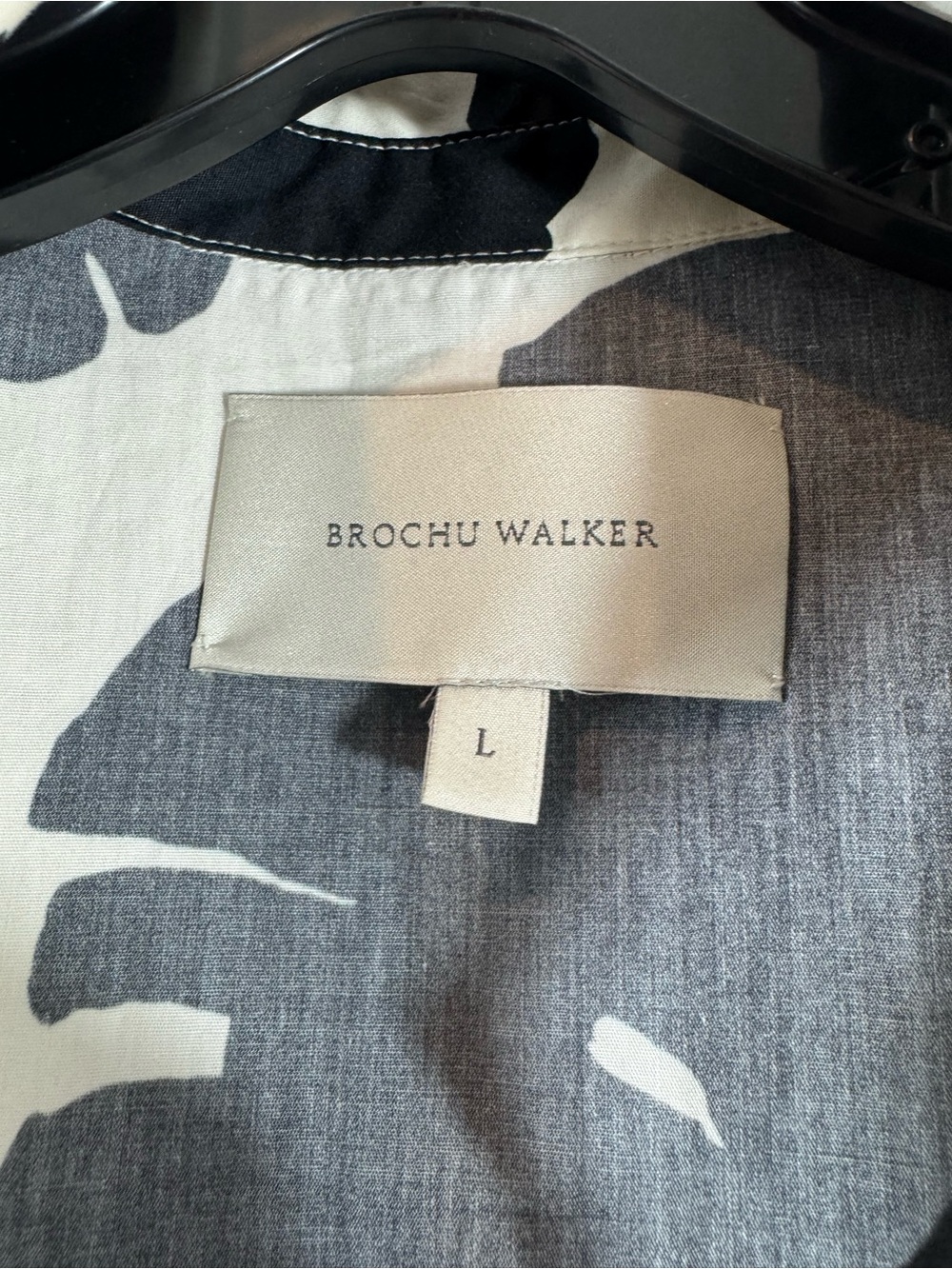 Brochu Walker Black and White Leaf-Print Tiered Maxi Dress L - Picture 7 of 9